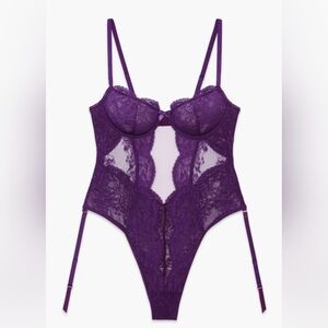 Savage X Haute Lace Teddy Galaxy Purple 4X NWT